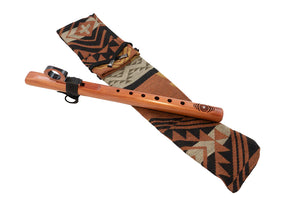 Housse pour flûte amérindienne en tissu - Longueur: 90 cm - Motifs tribaux