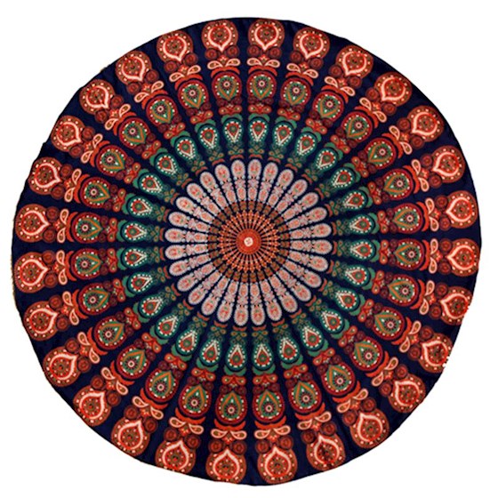 Tapis en coton - Décoration - Mandala - Diamètre: 1,50 m